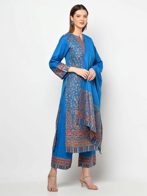 woolen dress material for ladies Ladies Woolen Unstitched Dress Material Unstitched White Pashmina Winter Woolen  Suit Dress Material For