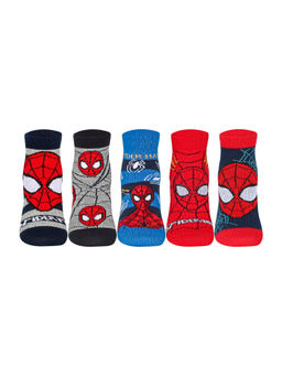 Supersox - Multi-Color Disney Spiderman Ankle Length Socks (Pack of 5)