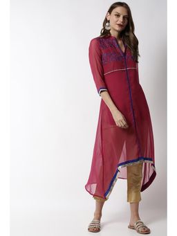 Soch - Pink Embroidered Kurti and Inner (Set of 2)