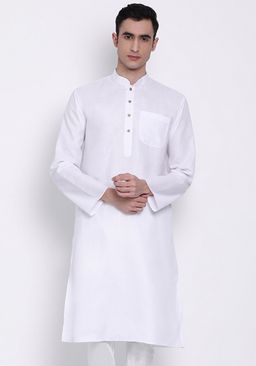 Sanwara - Men White Color Cotton Kurta