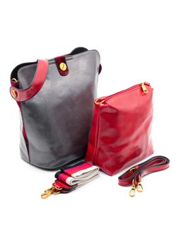 Visual Echoes - Grey Trapezium Tote Bag And Detachable Belts With A Removable Zipped Pouch (Set of 4)