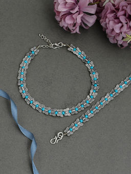 Silvermerc Designs - Turquoise Blue Silver Butterfly Anklet
