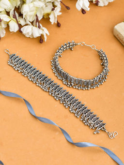 Silvermerc Designs - Traditional Oxidised Silver Jhaanjar Anklets