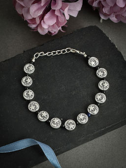 Silvermerc Designs - Celtic Half Moon Star Anklet