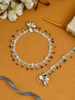 Silvermerc Designs - Traditional Multibeads Silver Anklet