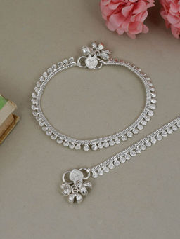 Silvermerc Designs - Silver Plated Set Of 2 Layered Anklets