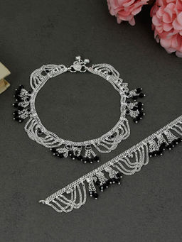 Silvermerc Designs - Silver Plated Anklets With Tassels