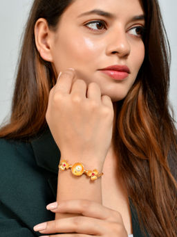 Silvermerc Designs - Gold Plated Pearl Flower Bracelet