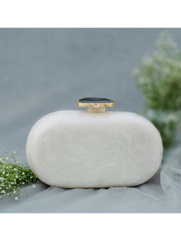 SNEHA BAGRECHA - The White Baroque Capsule Clutch Black Stone