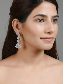 Silvermerc Designs - Long American Diamond Drop Earrings