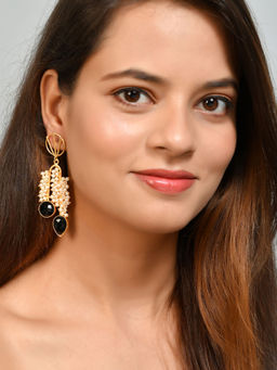 Silvermerc Designs - Gold Plated Black Victory Pearl Earrings