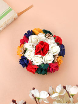 Silvermerc Designs - Multicolor Flower Hair Bun Cover