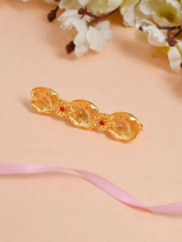 Silvermerc Designs - Gold Plated Embellished Hair Barrette Accessory