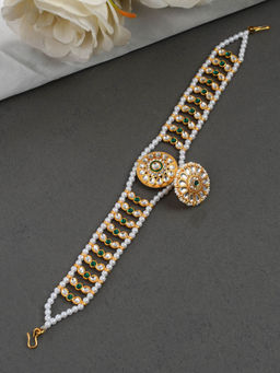 Silvermerc Designs - Pearl Headband Rajputi Mathapati with Borla
