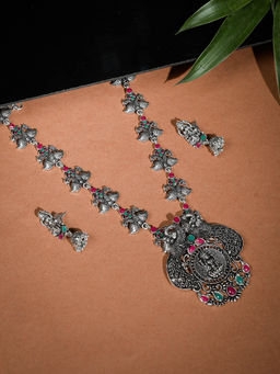 Silvermerc Designs - Silver Brass Necklace and Earrings (Set of 2)