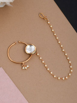 Silvermerc Designs - Royal Gold Plated Rajputi Jodha Nose Ring