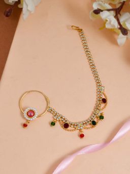 Silvermerc Designs - Gold Plated Caz Pierced Bridal Nose Ring