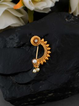 Silvermerc Designs - Gold Plated Marathi Nose Ring