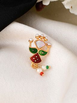Silvermerc Designs - Enamelled Adi Shakti Besar Nose Pin