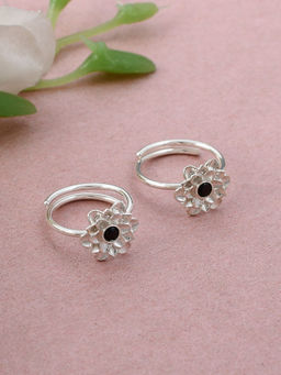 Silvermerc Designs - Silver Plated Quartz-Studded Handcrafted Toe Rings