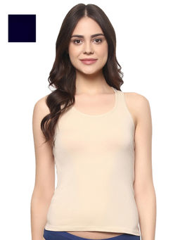 SOIE - Solid Super Soft Cotton Stretch Racerback Tank Top-Pack of 2-Multi-Color