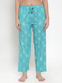 Secret Wish - Women's Sky Blue Cotton Printed Pyjama