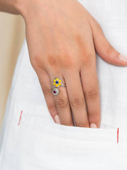 Shaya by CaratLane - 925 Silver Shaya by Caratlane Phulwadi Work Ring In