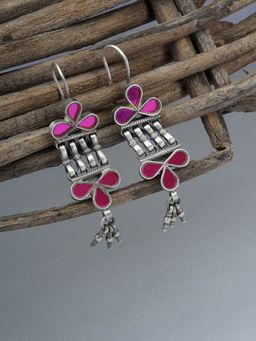 Neeta Boochra - These Ghungroo Earring Are Crafted In Silver With Mirror Pink Glass
