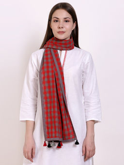 Biba - Red Checks Scarf