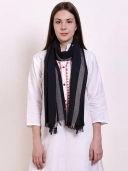 Biba - Navy Blue Solid Scarf