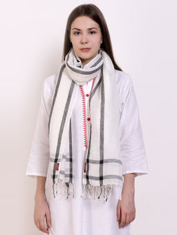Biba - Off White Solid Scarf
