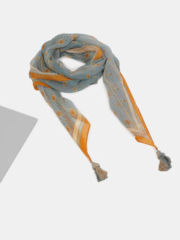 Label Ritu Kumar - Teal Printed Scarf