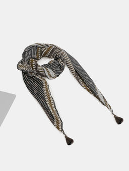 Label Ritu Kumar - Charcoal Printed Scarf
