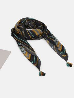Label Ritu Kumar - Navy Blue Printed Scarf