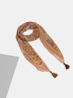 Ritu Kumar - Yellow Printed Scarf