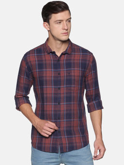 SHOWOFF - Men's Cotton Casual Multi-Colour Checks Slim Fit Shirt