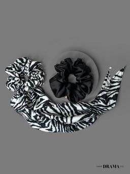 Hair Drama Co. - Leopard Print Scarf Scrunchies - Set Of 2