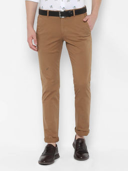 Simon Carter - Khaki Solid Casual Trouser