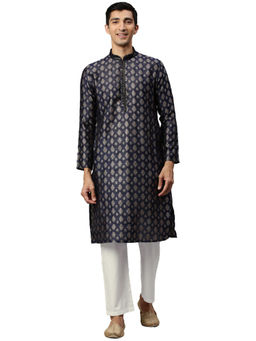 Manyavar - Men's Blue Kurta with Churidar (Set of 2)