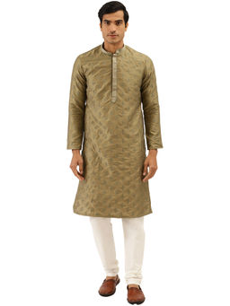 Manyavar - Men's Mahendi Kurta with Churidar (Set of 2)