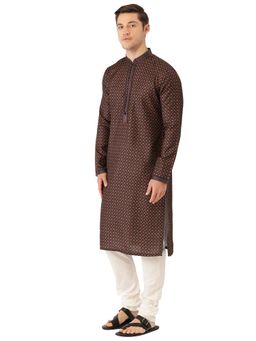 Manyavar - Men's Blue Kurta with Churidar (Set of 2)