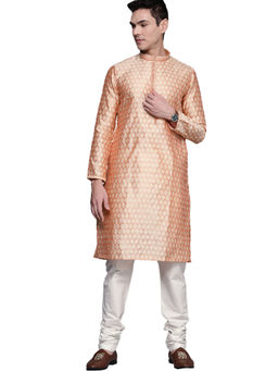 Manyavar - Gajaree Art Silk Embroidery Kurta Churidar (Set of 2)