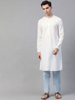 See Designs - White Chikankari Embroidered Kurta