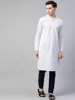 See Designs - White Chikankari Embroidered Kurta