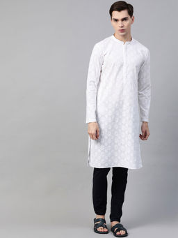 See Designs - White Chikankari Embroidered Kurta