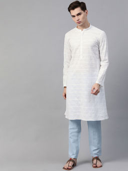 See Designs - White Chikankari Embroidered Kurta
