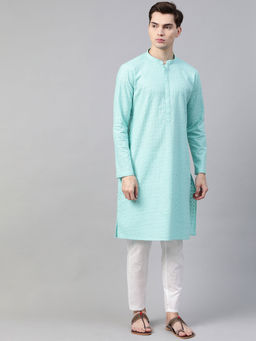 See Designs - Lime Green Chikankari Embroidered Kurta