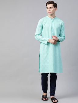 See Designs - Lime Green Chikankari Embroidered Kurta