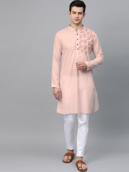 See Designs - Pink Embroidered 1 Kurta & 1 Pyjama