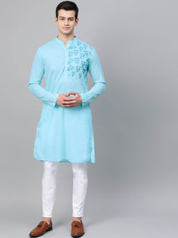 See Designs - Turquoise Embroidered 1 Kurta